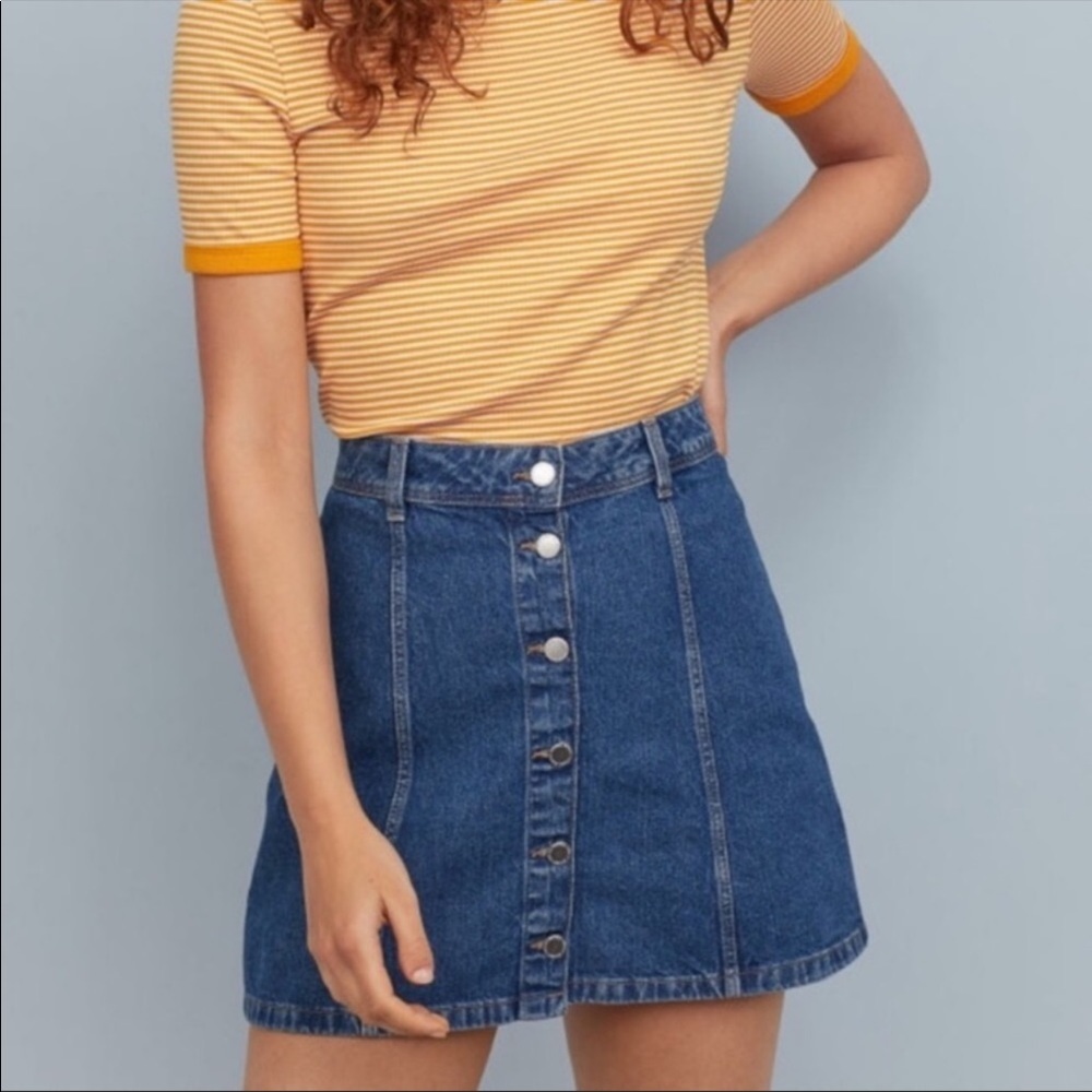 H&M Button-up Denim Skirt